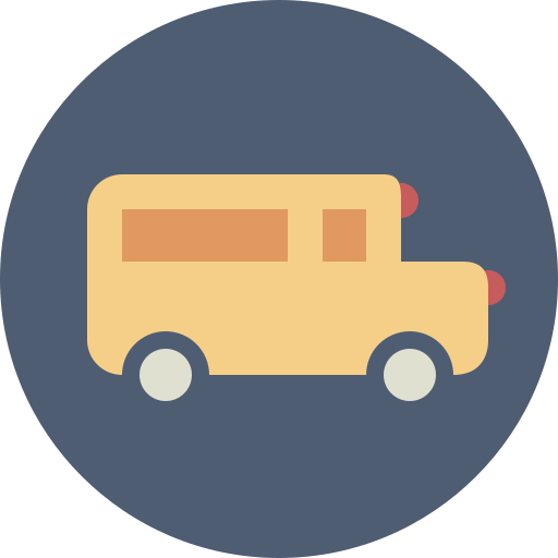 Bus, school bus, transportation icon